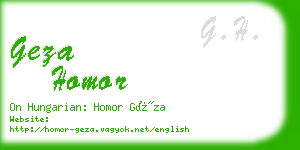 geza homor business card